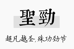 圣劲名字的寓意及含义