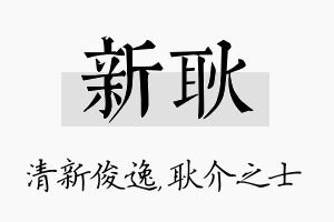 新耿名字的寓意及含义