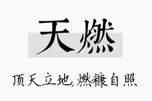 天燃名字的寓意及含义