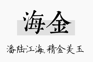 海金名字的寓意及含义