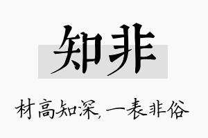 知非名字的寓意及含义