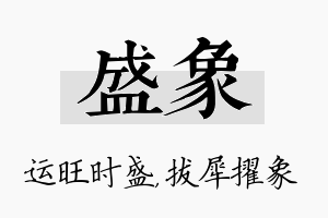 盛象名字的寓意及含义