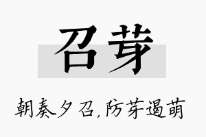 召芽名字的寓意及含义