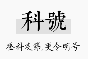 科号名字的寓意及含义