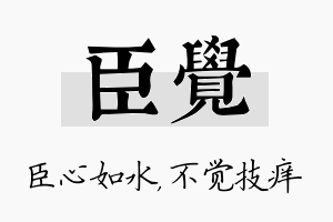 臣觉名字的寓意及含义