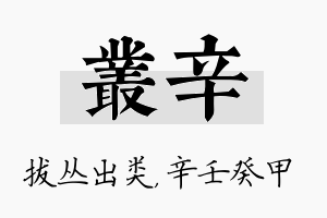 丛辛名字的寓意及含义