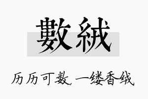 数绒名字的寓意及含义