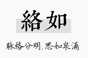 络如名字的寓意及含义