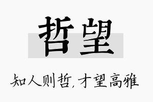 哲望名字的寓意及含义