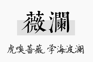 薇澜名字的寓意及含义