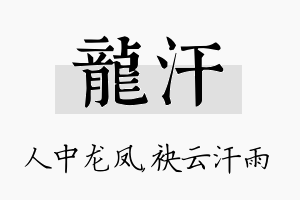 龙汗名字的寓意及含义