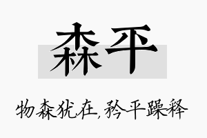 森平名字的寓意及含义