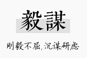 毅谋名字的寓意及含义