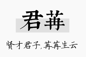 君苒名字的寓意及含义