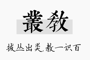 丛教名字的寓意及含义