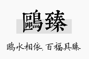 鸥臻名字的寓意及含义