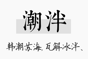 潮泮名字的寓意及含义