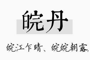 皖丹名字的寓意及含义