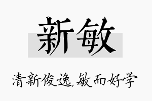 新敏名字的寓意及含义