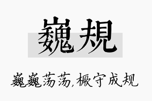 巍规名字的寓意及含义