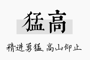 猛高名字的寓意及含义