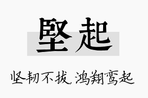 坚起名字的寓意及含义