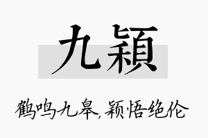 九颖名字的寓意及含义