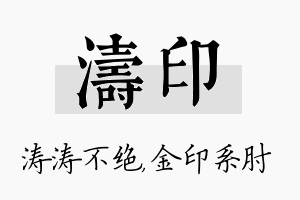 涛印名字的寓意及含义