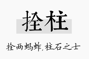 拴柱名字的寓意及含义