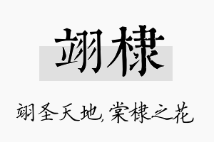 翊棣名字的寓意及含义