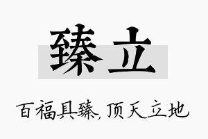 臻立名字的寓意及含义