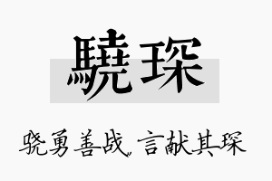 骁琛名字的寓意及含义