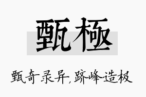 甄极名字的寓意及含义