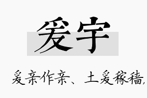 爰宇名字的寓意及含义