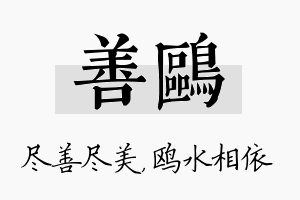 善鸥名字的寓意及含义