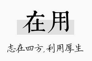 在用名字的寓意及含义