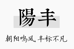 阳丰名字的寓意及含义