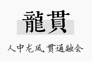 龙贯名字的寓意及含义