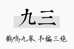 九三名字的寓意及含义