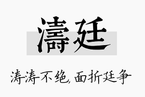 涛廷名字的寓意及含义