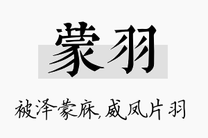 蒙羽名字的寓意及含义