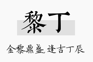 黎丁名字的寓意及含义