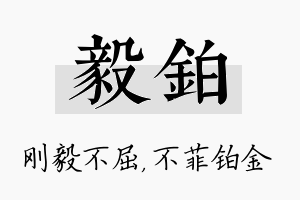 毅铂名字的寓意及含义