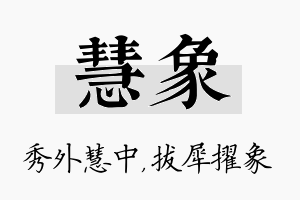 慧象名字的寓意及含义