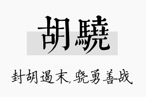 胡骁名字的寓意及含义