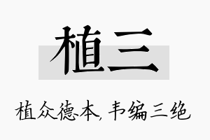 植三名字的寓意及含义