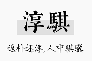 淳骐名字的寓意及含义