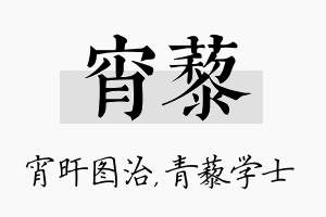 宵藜名字的寓意及含义