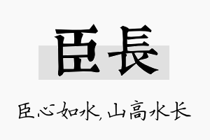 臣长名字的寓意及含义