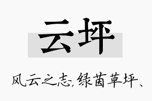 云坪名字的寓意及含义